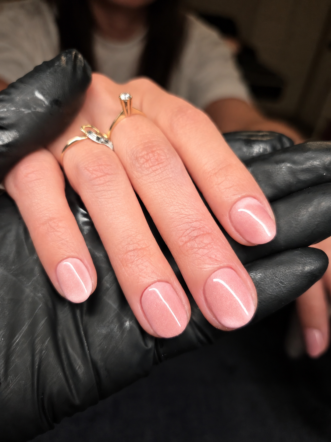 Soft rose manicure with clean shaping and refined cuticle work by Bella Brazil